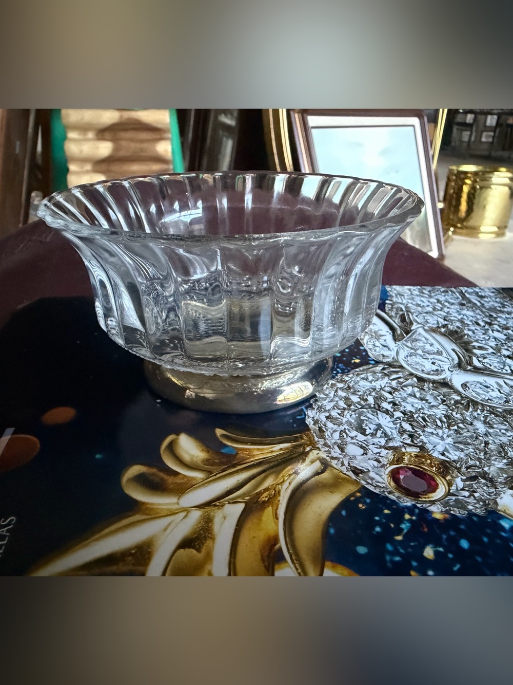 Clear Glass Fluted Decorative Bowl